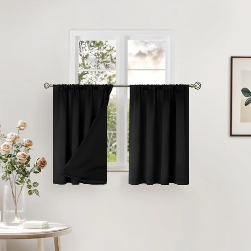 Vista 107 de BGment - Cortinas opacas para sala de estar de 63 pulgadas de largo, juego de 2 paneles, cortinas para oscurecer toda la habitación, cortinas