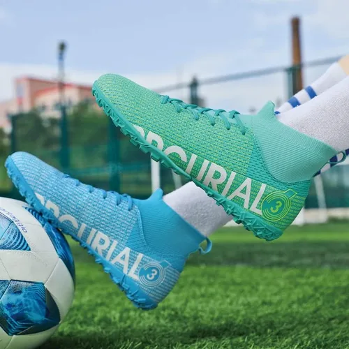 Vista 4 de Liuliuroupp Tacos de fútbol para hombre, zapatos de fútbol profesionales con picos, para interiorexteriorcompeticiónentrenamientoatlético, zapatos