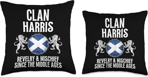 Vista 3 de Scotland Clan Gifts For The Harris Family Harris Clan Scottish Family Name Scotland Heraldry Throw Pillow, 16x16, Multicolor