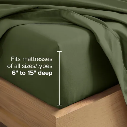 Vista 75 de Bare Home Sheet Set 1800 Ultra-Soft with 2 Pillowcases (Twin XL, Dark Blue)