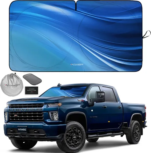 Vista 39 de Parasol de Parabrisas de Una Pieza - Parasol Cromado Líquido Plegable para Ventana Delantera de Auto para Carros SUV Camión - Protector Visor
