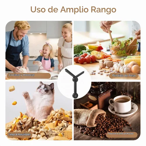 Vista 7 de Báscula plegable de alimentos, báscula digital de cocina, báscula portátil de alimentos para alimentos, mini báscula de bolsillo plegable de gramos
