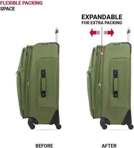 Vista 118 de SwissGear - Equipaje suave expandible Sion con ruedas, Negro