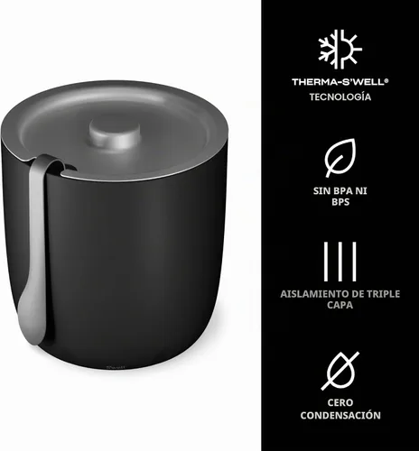 Vista 3 de S'well Cubo de hielo con pinzas, 68oz, ónix