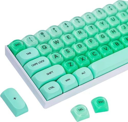 Vista 26 de Fogruaden Juego de teclas PBT, teclas personalizadas de perfil cereza para teclas de teclado mecánico (9009)