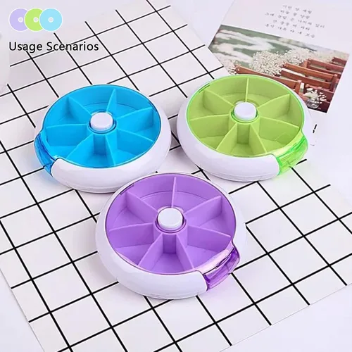 Vista 7 de Pastillero organizador de 3 píldoras de viaje para bolso, estuche portátil para medicamentos, cajas de píldoras de semanas pequeñas para vitaminas