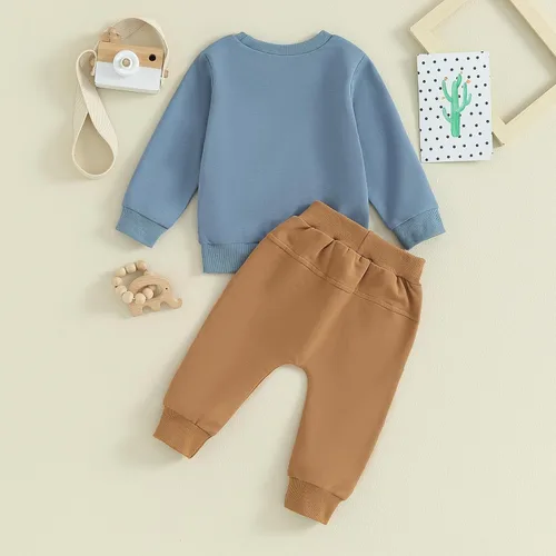 Vista 6 de Conjunto de sudadera de manga larga con estampado de vaca para bebé niño y niño
