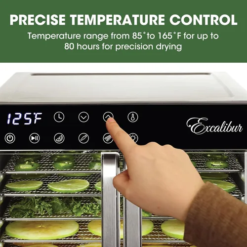 Vista 7 de Excalibur - Deshidratador de alimentos de la serie Select para cecina, frutas, verduras, hierbas, golosinas para mascotas con control de temperatura