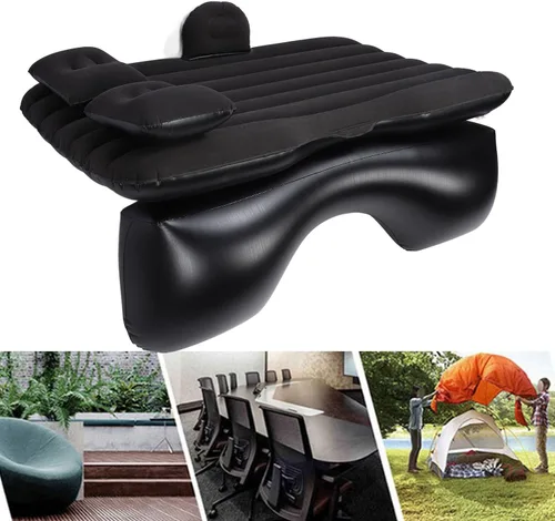 Vista 6 de Brilluxa Car Air Mattress, Inflatable Back Seat Bed Portable Sleeping Pad with 2 Pillows and Stable Support for SUVs and Trucks (Black)
