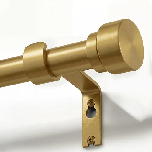 Vista 13 de Barras de cortina resistentes para ventanas de 28 a 48 pulgadas, barra de cortina de bronce antiguo de 1 pulgada, barra de longitud ajustable
