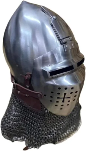 Vista 4 de BLUEBIRD MEDIEVAL - Casco medieval Bascinet para cosplay casco SCALARP regalo coleccionable