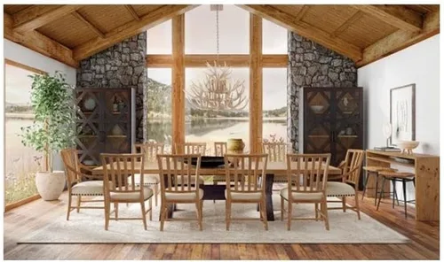 Vista 2 de Hooker Furniture Big Sky - Silla de madera y tela en color marrón