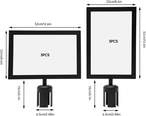 Vista 5 de Soporte para letreros verticales y horizontales para letreros de visualización vertical y horizontal, letreros de menú comercial, letreros pequeños