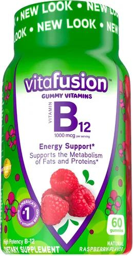 Vista 4 de Vitafusion Fiber Well, suplemento de fibra sin azúcar, 90 unidades. Vitaminas gomosas B12, 60