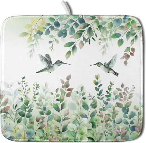 Vista 77 de Giwawa Tapete de secado de platos de café, vintage, antifatiga, taza de expreso, máquina de frijoles negros, tapete escurridor de platos, protector