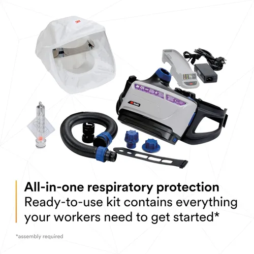 Vista 3 de 3M Sistema respirador PAPR, cuidado de la salud, cubierta grande para la cabeza, aprobado por NIOSH