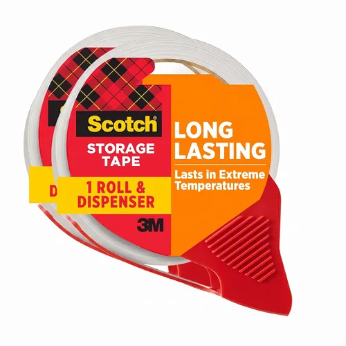 Vista 11 de Scotch Cinta de embalaje para almacenamiento y envío de larga duración, 1.88" x 38.2 yardas, 1 rollo con dispensador (3650S-RD-ESF)