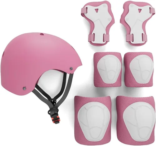Vista 11 de Rude Boyz - Juego de almohadillas para casco de bicicleta, rodilleras, coderas, muñequeras para niños y niñas
