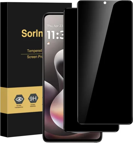 Vista 9 de Paquete de 2 protectores de pantalla de privacidad para Motorola Moto G Stylus 5G 2024, película privada de vidrio templado, compatible con fundas