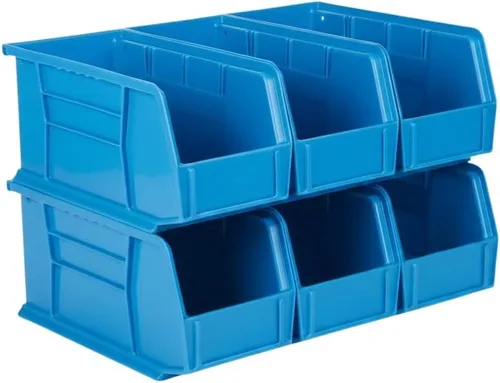 Vista 17 de HE HUDSON EXCHANGE Cubo de almacenamiento apilable de plástico de 11" x 5.5" x 5", amarillo