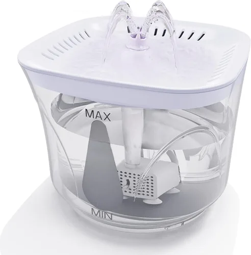 Vista 7 de Fuente de agua para gatos – Fuente de agua ultra silenciosa para gatos y perros pequeños, fuente de agua para interiores, capacidad de 2.4 L/2.5
