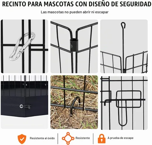 Vista 5 de VEVOR Corralito para perros, 4 paneles de 24 x 36 pulgadas, parque de ejercicio plegable de metal para mascotas, valla para perros para interiores