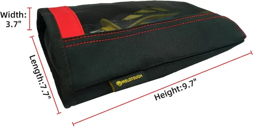 Vista 48 de Bolsa de herramientas de lona con cremallera MELOTOUGH, bolsa de herramientas con cierre, bolsa de malla resistente con ventana, ojales para colgar