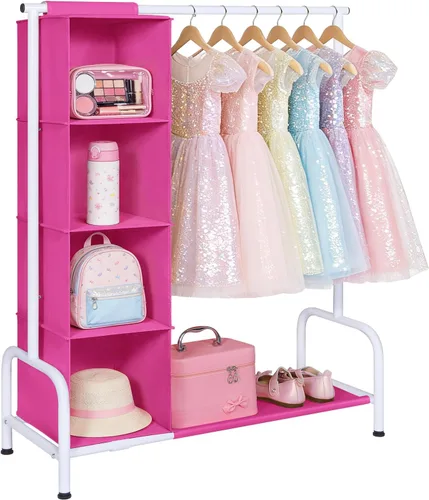 Vista 14 de Univivi Perchero para Ropa de Niños con Organizador Colgante, Almacenamiento de Vestidor Infantil para Colgar Ropa, Armario Guardarropa para Niños