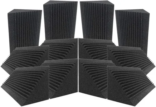 Vista 18 de 4 piezas de espuma de aislamiento acústico acústico de trampa de bajo largo negro 4.7 "x 4.7" x 18.8" AP1138 Trampa de bajo largo negro Ap1138