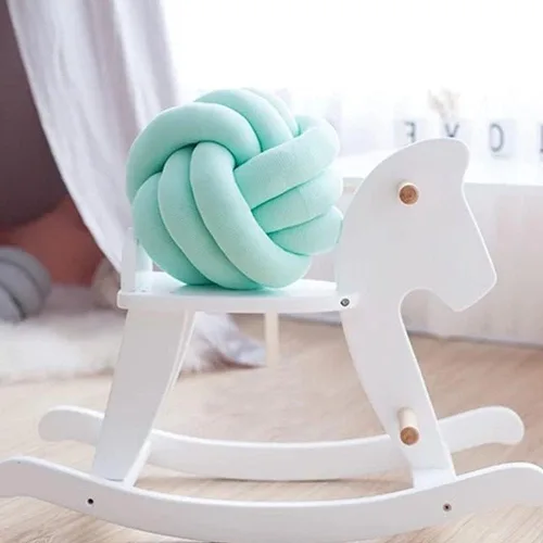 Vista 5 de Almohadas redondas con forma de nudo (menta, 11 pulgadas)