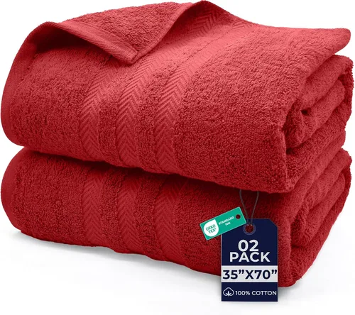 Vista 11 de DAN RIVER Paquete de 2 toallas de baño extra grandes de 35 x 70 pulgadas, toallas de baño grandes para adultos, juego de toallas de gran