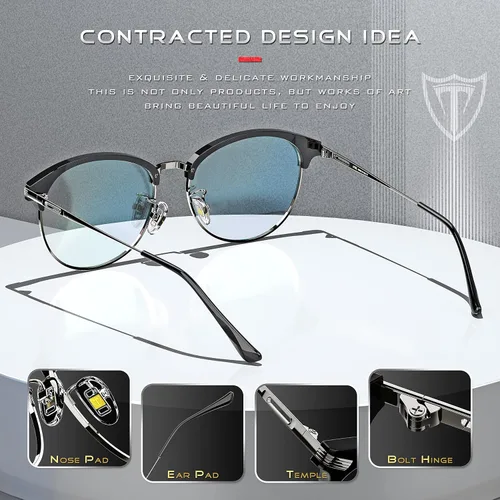 Vista 5 de ATTCL Gafas unisex con bloqueo de luz azul marco de anteojos antirrayos azules para computadora