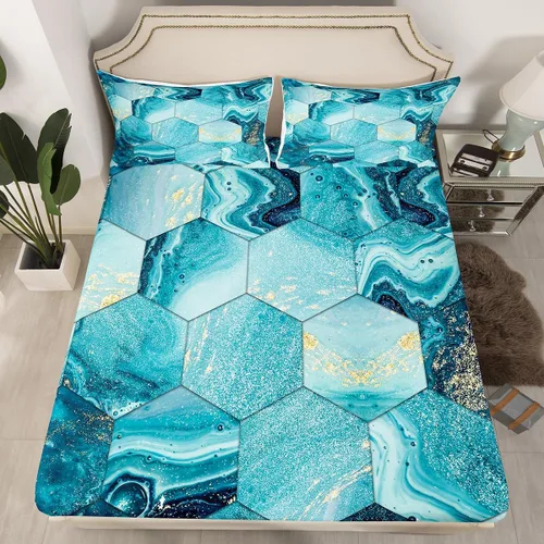Vista 15 de Erosebridal Juego de cama de caballo para niñas, niños y parejas, sábana bajera ajustable de caballos blancos y negros, tamaño individual, diseño