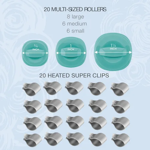 Vista 4 de Conair Xtreme Instant Multi-size Hot rodillos de calor con climatizada Clips