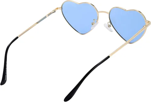 Vista 8 de Gafas de sol polarizadas con forma de corazón para mujer, con marco de metal