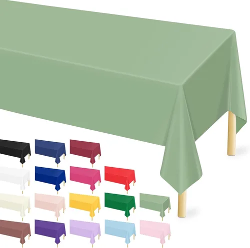 Vista 43 de Mulbozy Mantel de plástico negro desechable 4 unidades, 54 × 108 pulgadas