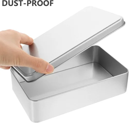 Vista 2 de Luxshiny Recipientes de comida 3 unids caja de almacenamiento de hojalata rectangular caja de hojalata Contenedor de caramelo de lata Tarro
