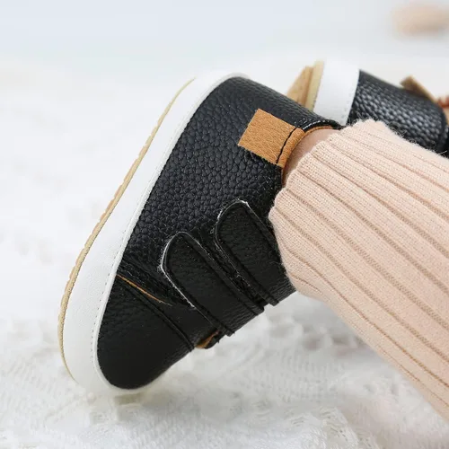 Vista 3 de QWZban Zapatos de bebé para niños y niñas, zapatillas de deporte con suela de goma antideslizante, para cuna de bebé, zapatos de vestir