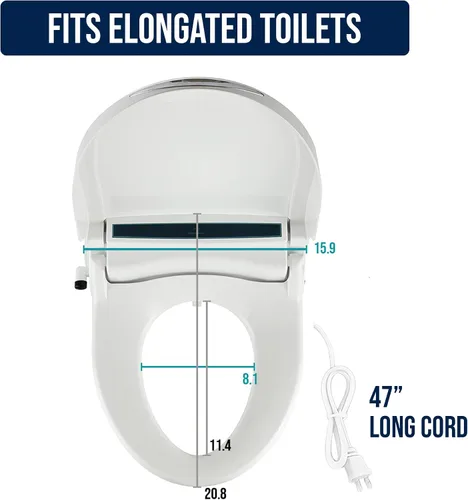 Vista 8 de BidetMate Accesorio de bidé térmico serie 2000 para inodoro con agua calentada ilimitada, control remoto inalámbrico, desodorante y secadora de aire