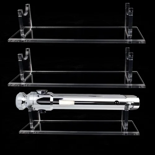 Vista 7 de WANLIAN Soporte de sable de luz acrílico para sable de luz de escritorio, escaparate para decoración de sable de luz (negro cuadrado, 1 unidad)