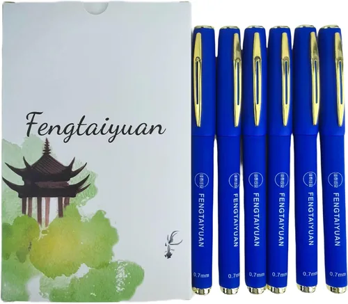 Vista 13 de Fengtaiyuan 038P18x6, Bolígrafos de tinta de gel negros - Agarre cómodo antideslizante, tinta negra, ultra fino, 0.38mm, tinta de secado rápido