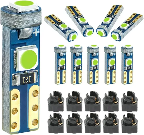 Vista 7 de T5 37 74 Bombilla LED con casquillo de bloqueo de giro PC74 PC37, panel de instrumentos, panel de luz de clúster, paquete de 10 Viene con enchufe