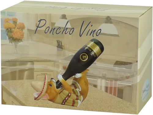 Vista 5 de South of The Border Chihuahua - Soporte para botella de vino, escultura para estatuas decorativas de bares mexicanos y del suroeste y decoración