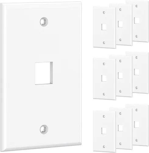 Vista 11 de Cable Matters - Paquete de 10 placas de pared Keystone de perfil bajo de 4 puertos