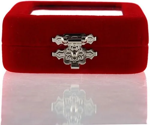 Vista 2 de Caja de joyería de smallwoodi, joyero, caja de regalo de terciopelo rojo, caja de joyería, soporte para anillo, pulsera, pendientes, caja de regalo