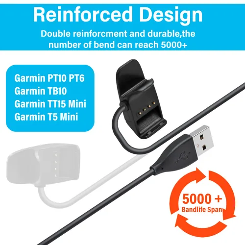 Vista 9 de Reemplazo Garmin TT15Mini cargador de clip de carga TB10 PT10 PT6 Negro