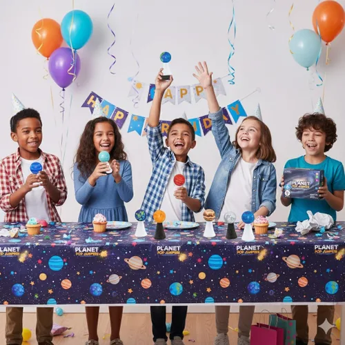 Vista 5 de Liberty Imports Planet Pop Jumpers para niños, paquete de 20 juguetes de reventar con sistema solar iluminado con estrellas y planetas, lanzadores