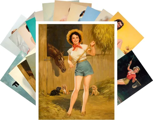 Vista 9 de PIXILUV Pinup Postal Pack 24pcs Vintage Pinup Sexy Girls Classic Sexy Girls