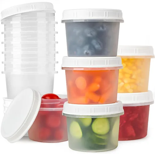 Vista 10 de TUZAZO Recipientes pequeños para congelador de 4 onzas con tapas, 12 unidades, sin BPA, pequeños recipientes de plástico para almacenamiento