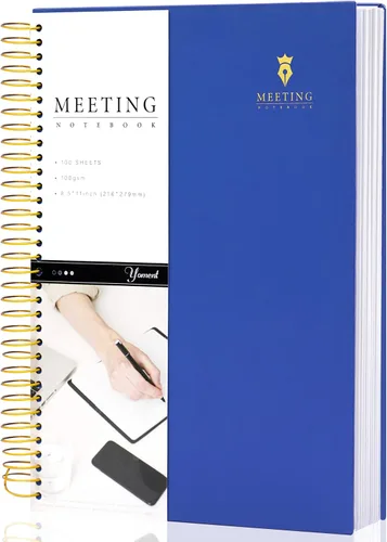 Vista 14 de Cuaderno de Reuniones para Trabajo con Elementos de Acción 5.5×8.5 Tapa Dura Espiral Planificador de Reuniones para Oficina Negocios Notas